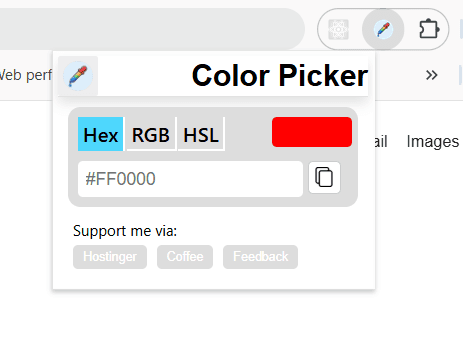 Color Picker browser extension interface